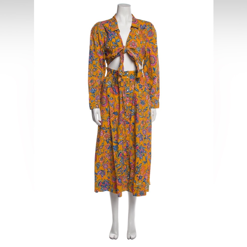 House of Harlow 1960 Tie Front Cut Out Printed Maxi Dress size Large - NWT